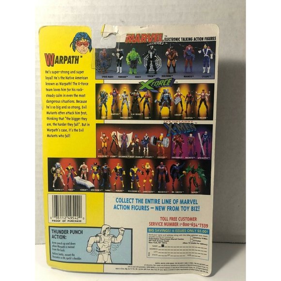 Vintage ToyBiz Marvel X-Men X-Force Figure Blue Card - WARPATH - Picture 2 of 2